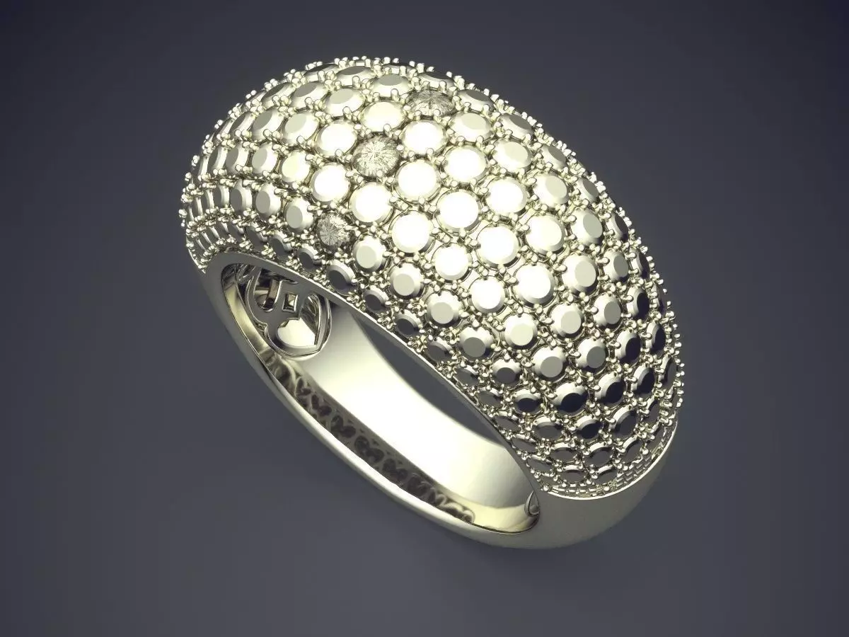 Textured Ring CAD-6629 3D print model_1