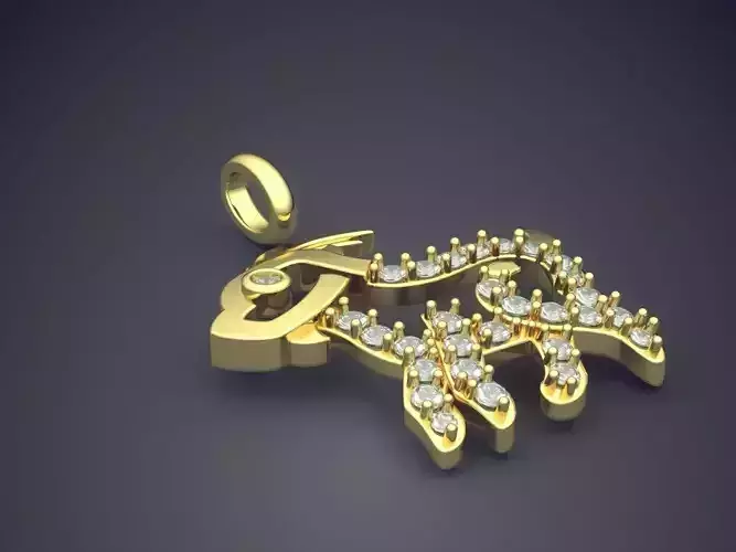 Ram Pendant With Diamonds CAD-6619