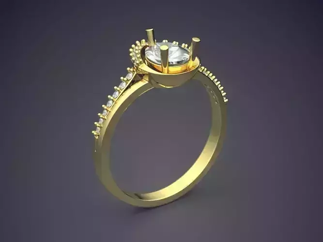 Engagement Ring With Diamonds CAD-6616