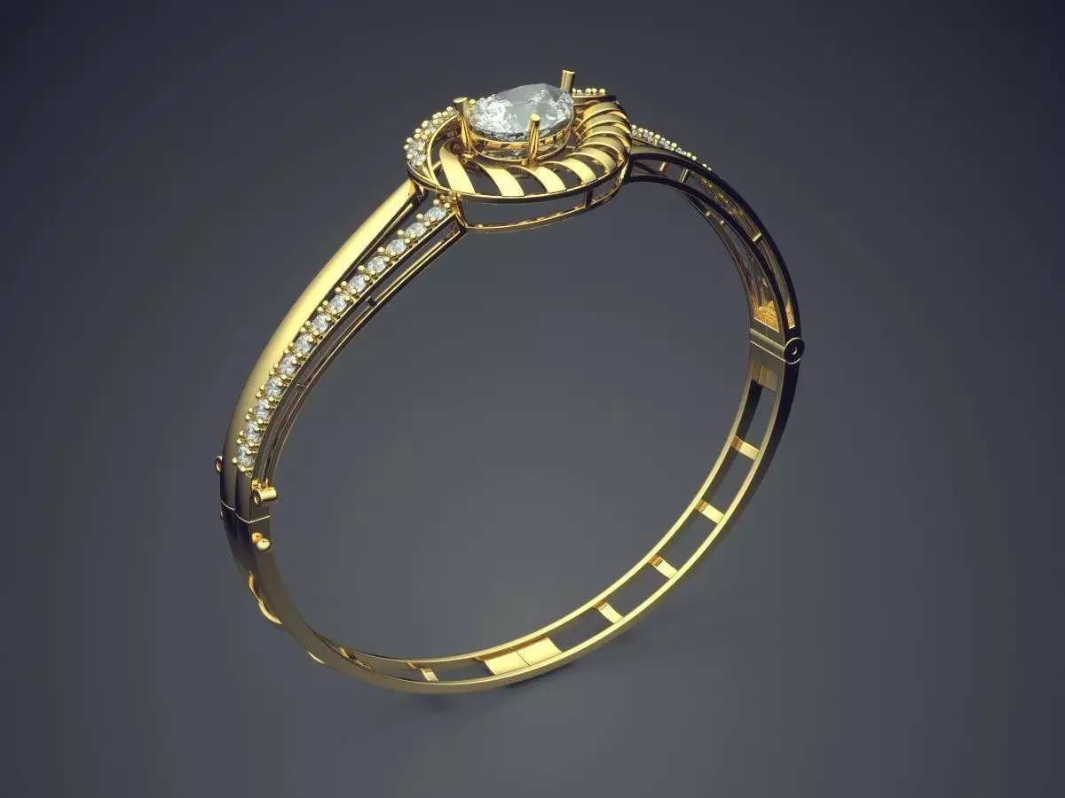 Bracelet With Diamonds CAD-6612 3D print model_0