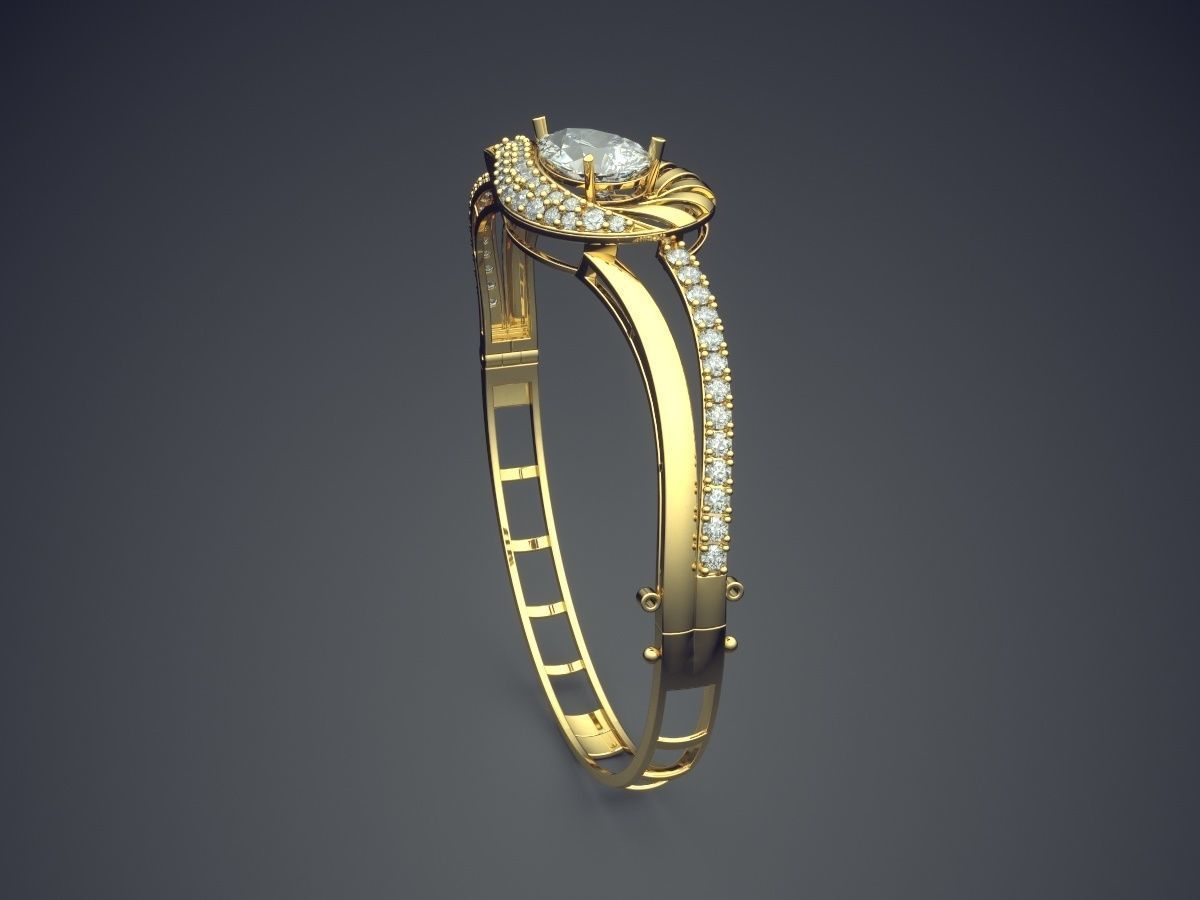 Bracelet With Diamonds CAD-6612 3D print model_3