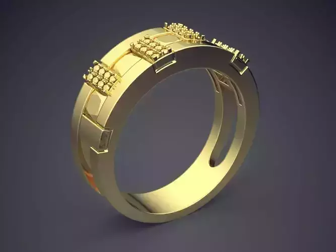Textured Engagement Ring CAD-6607 3D print model