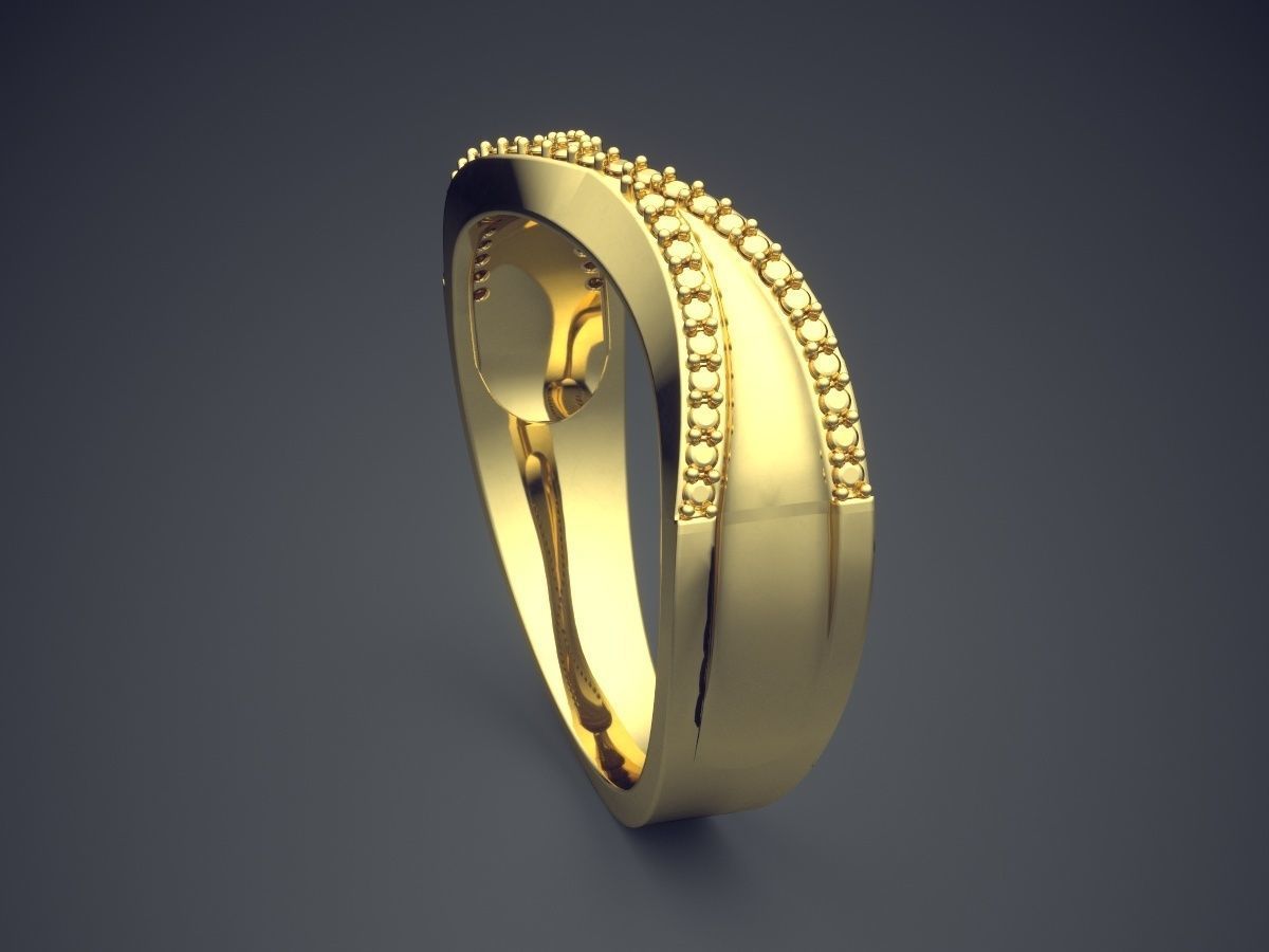 Curved Ring CAD-6586 3D print model_3