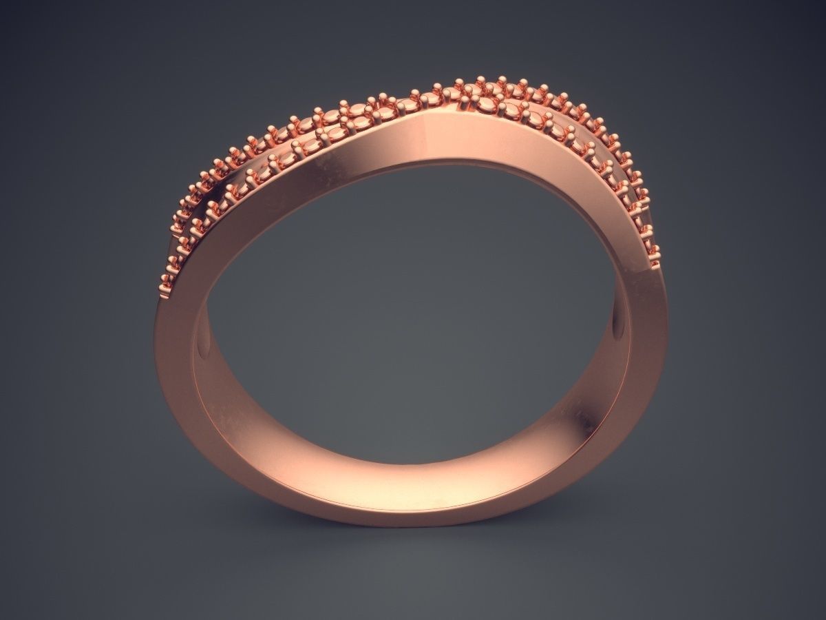 Curved Ring CAD-6586 3D print model_2