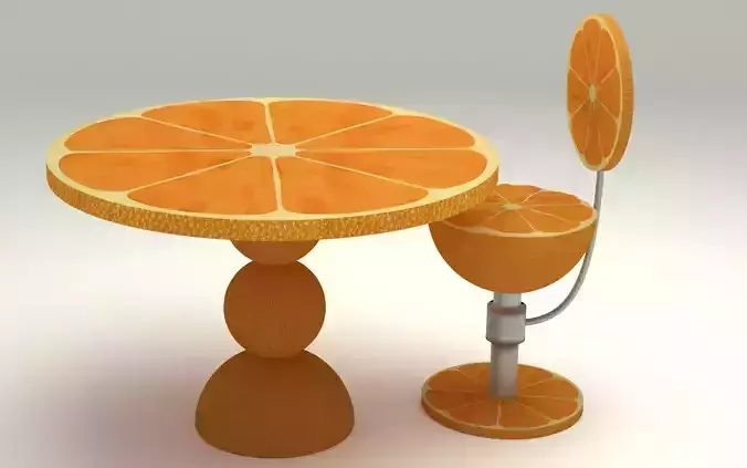 Orange kitchen table