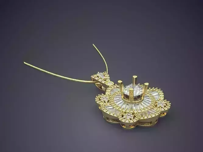 Pendant With Diamonds And Chain CAD-6563