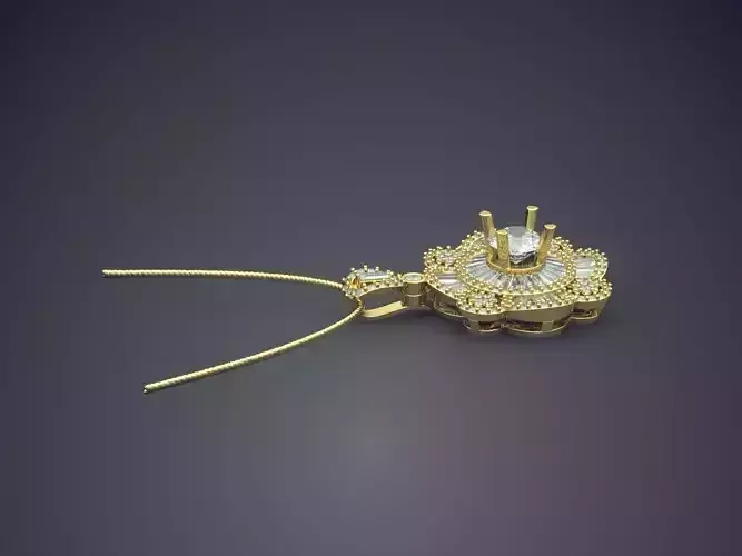 Pendant With Diamonds And Chain CAD-6563