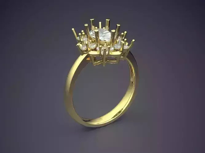 Engagement Ring With Diamonds CAD-6556