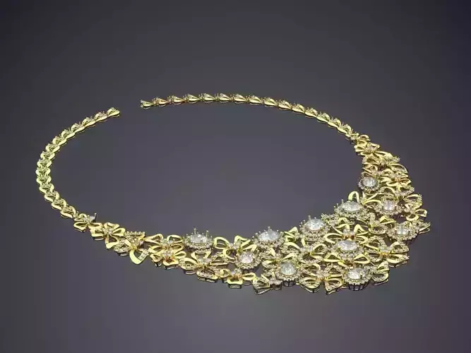 Necklace With Diamonds CAD-6549