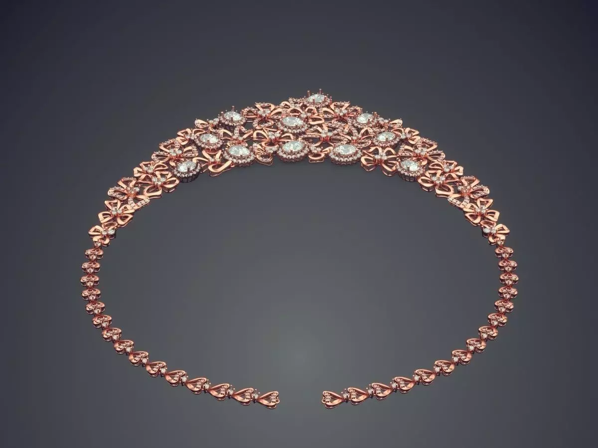 Necklace With Diamonds CAD-6549 3D print model_2