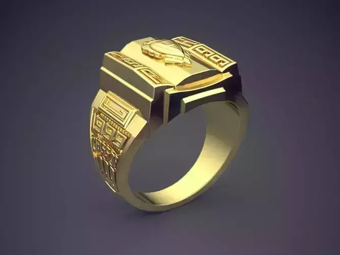 Thick Engraved Ring CAD-6545