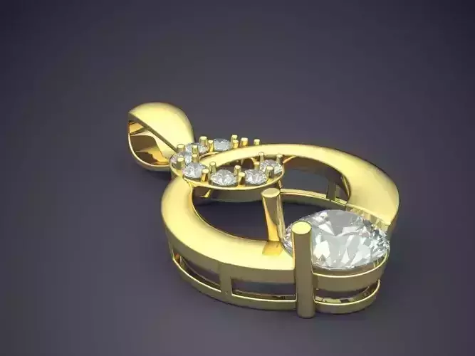Pendant With Diamonds CAD-6532 3D print model