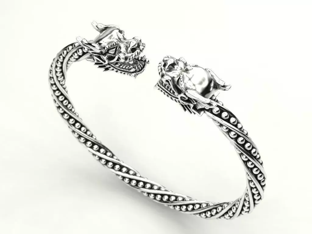 Double Head Dragon Bracelet 3D print model