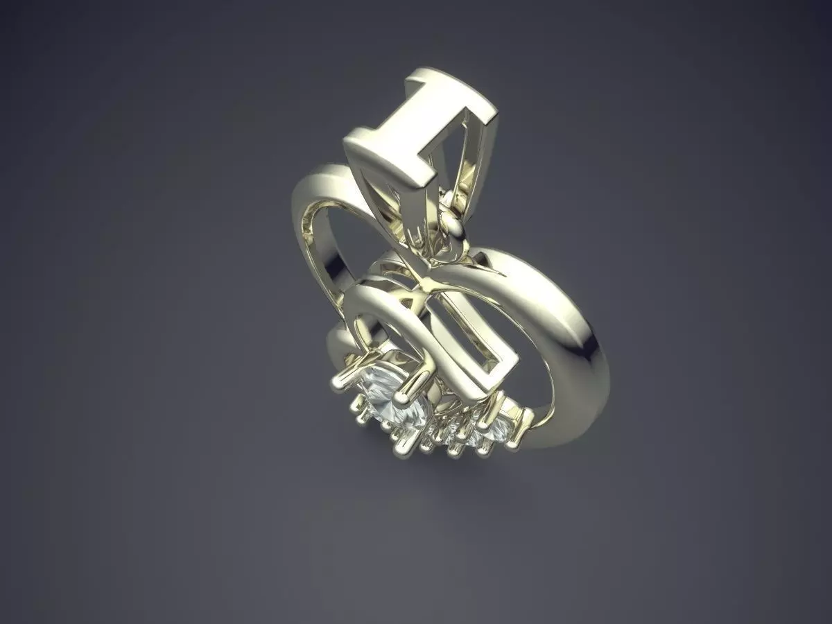 Heart Shape Pendant With Diamonds CAD-6528 3D print model_1