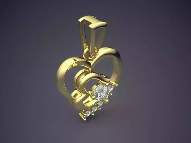 Heart Shape Pendant With Diamonds CAD-6528