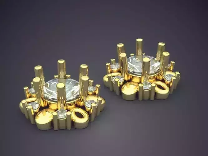 Earrings With Diamonds CAD-6526