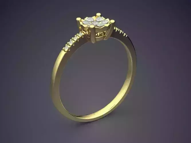 Engagement Ring With Diamonds CAD-6525