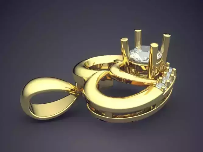 Heart Shape Pendant With Diamonds CAD-6522