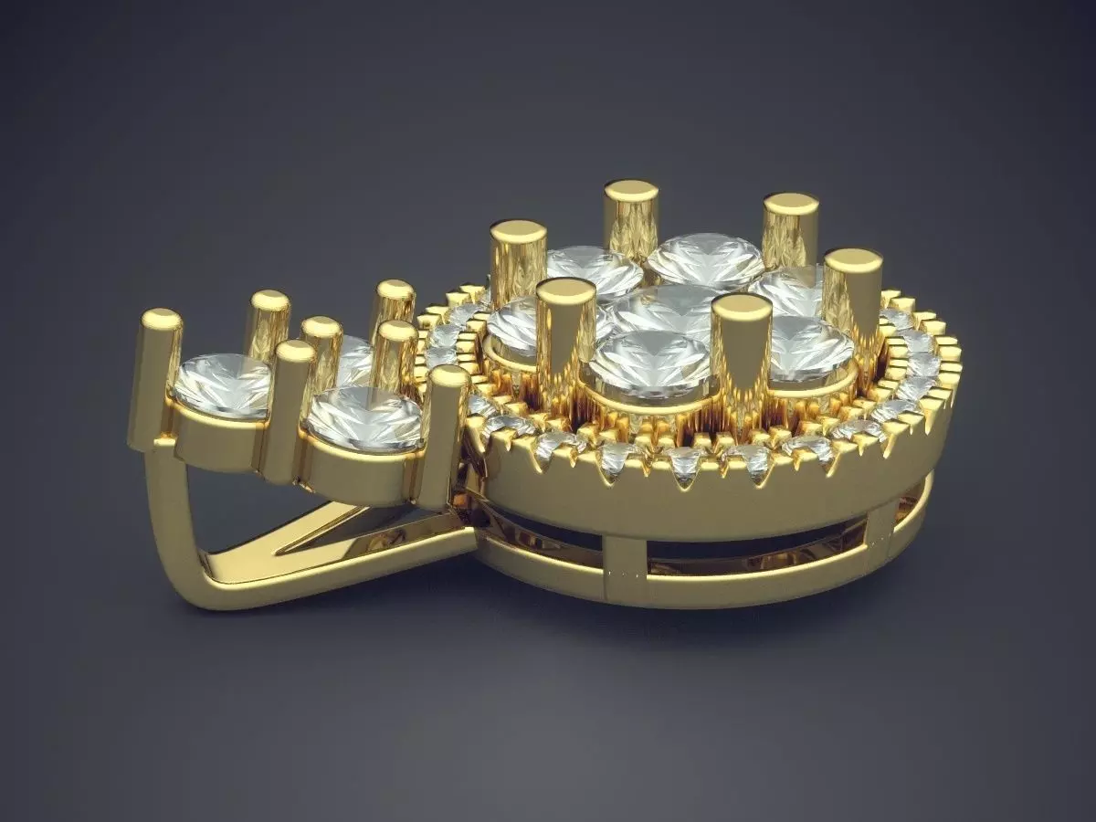 Pendant With Diamonds CAD-6521 3D print model_3