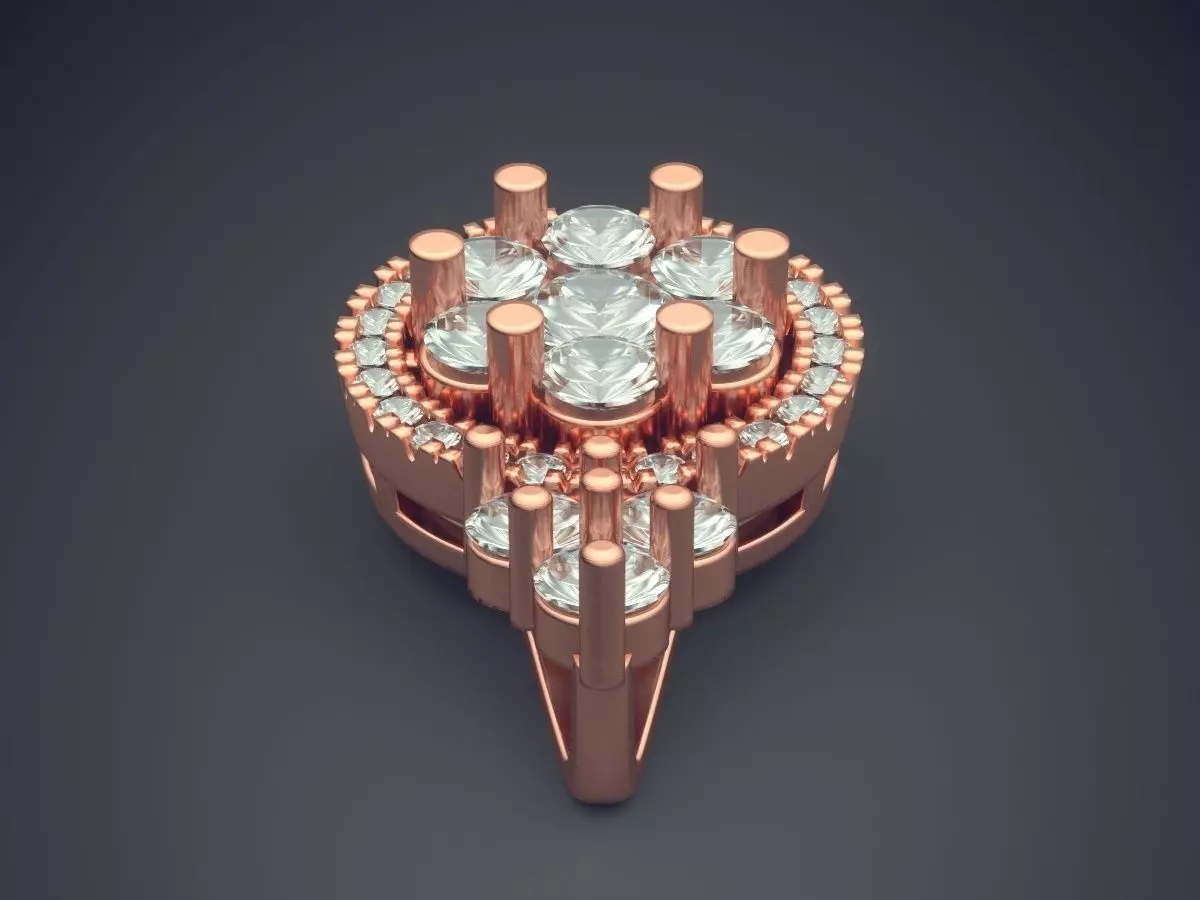 Pendant With Diamonds CAD-6521 3D print model_2