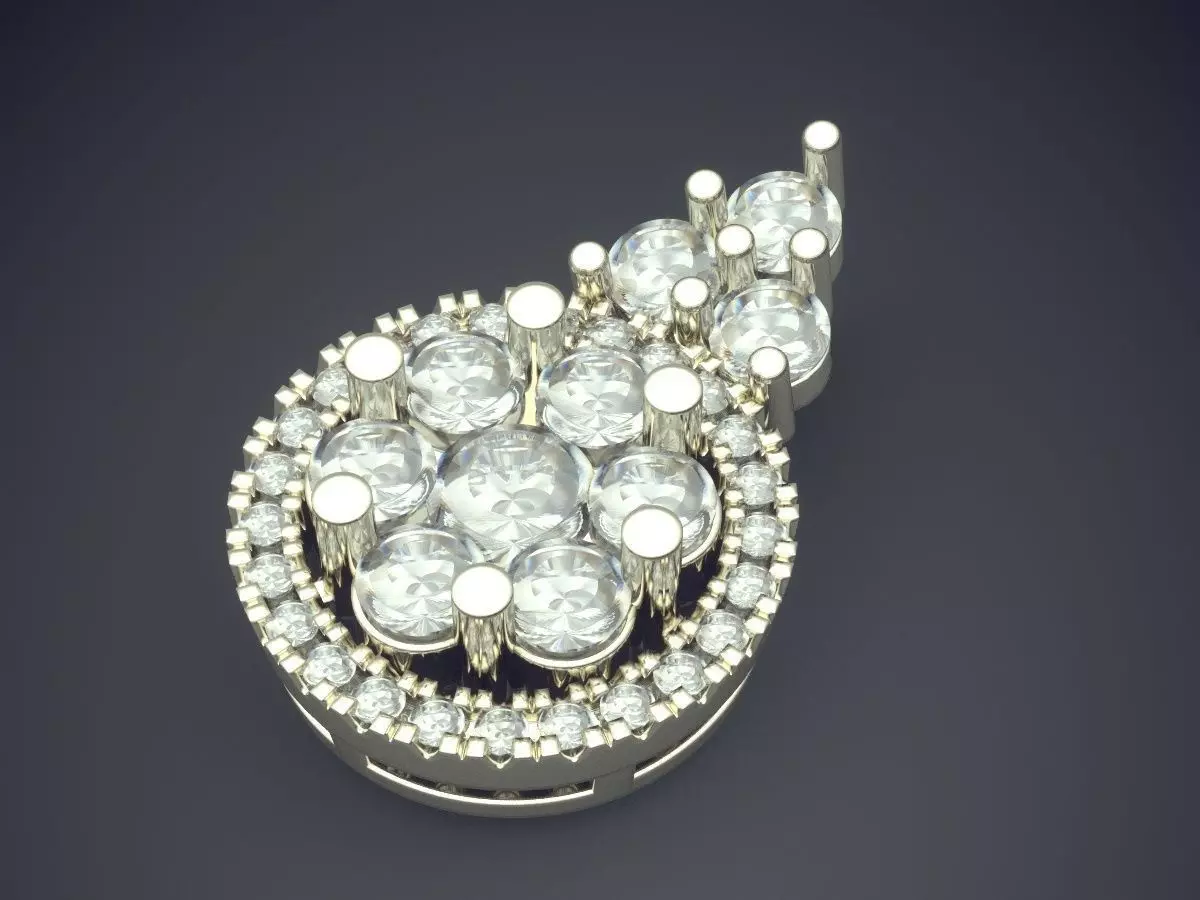 Pendant With Diamonds CAD-6521 3D print model_1