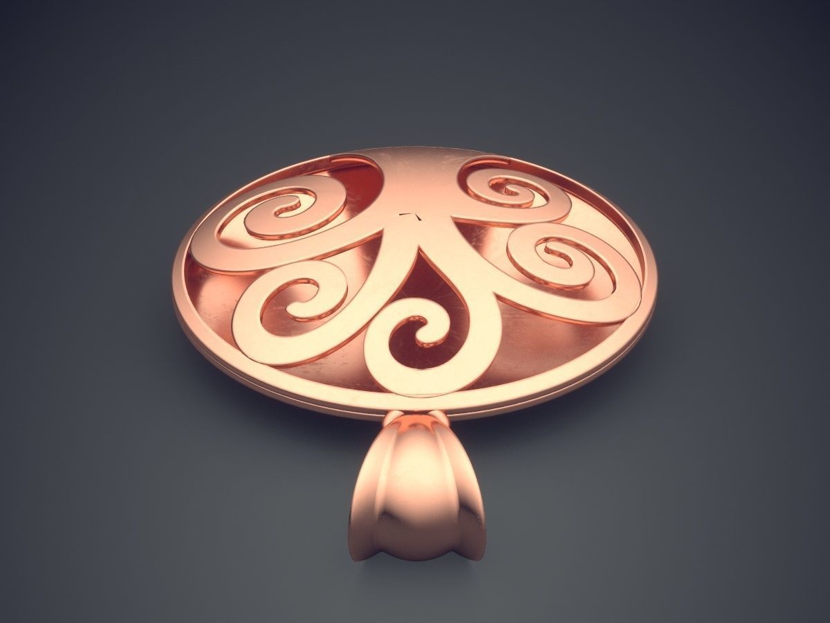 Tree Motif Pendant CAD-6515 3D print model_2