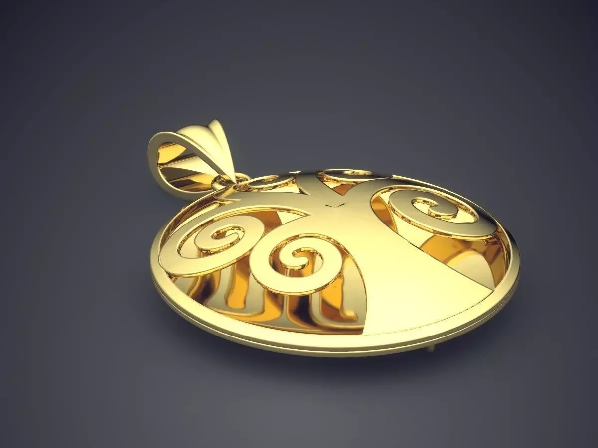 Tree Motif Pendant CAD-6515 3D print model_0