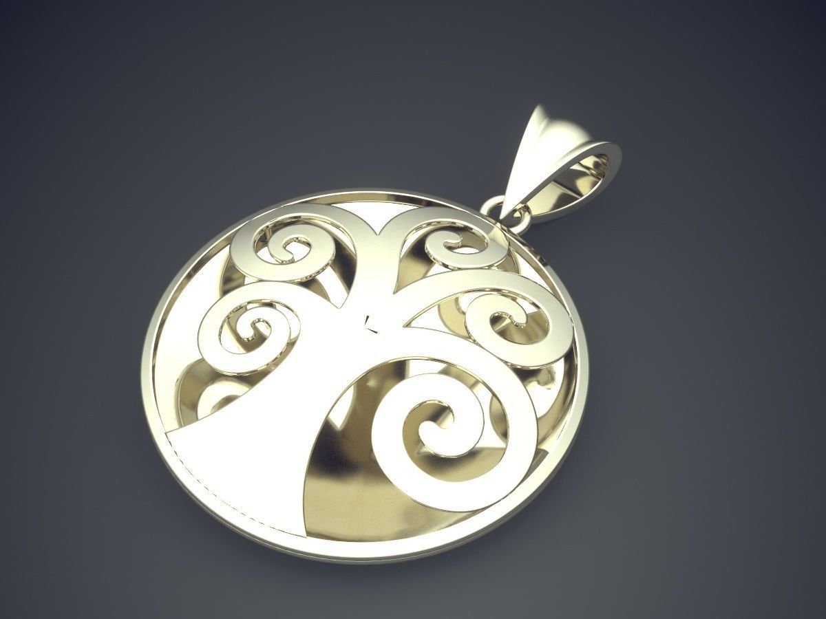 Tree Motif Pendant CAD-6515 3D print model_1