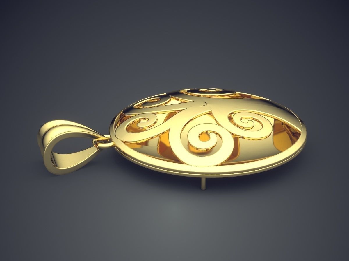 Tree Motif Pendant CAD-6515 3D print model_3