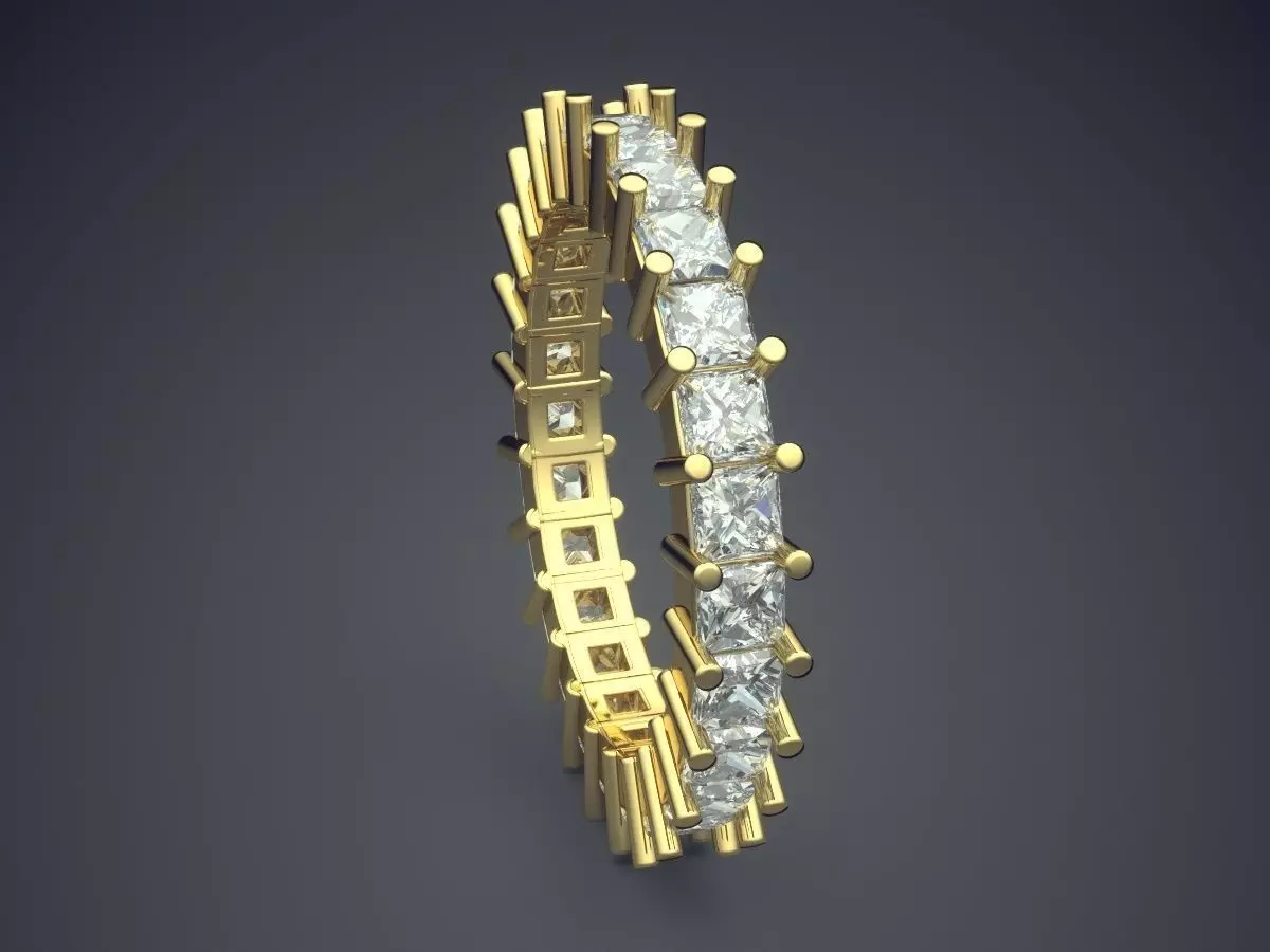 Ring With Diamonds CAD-6511 3D print model_3