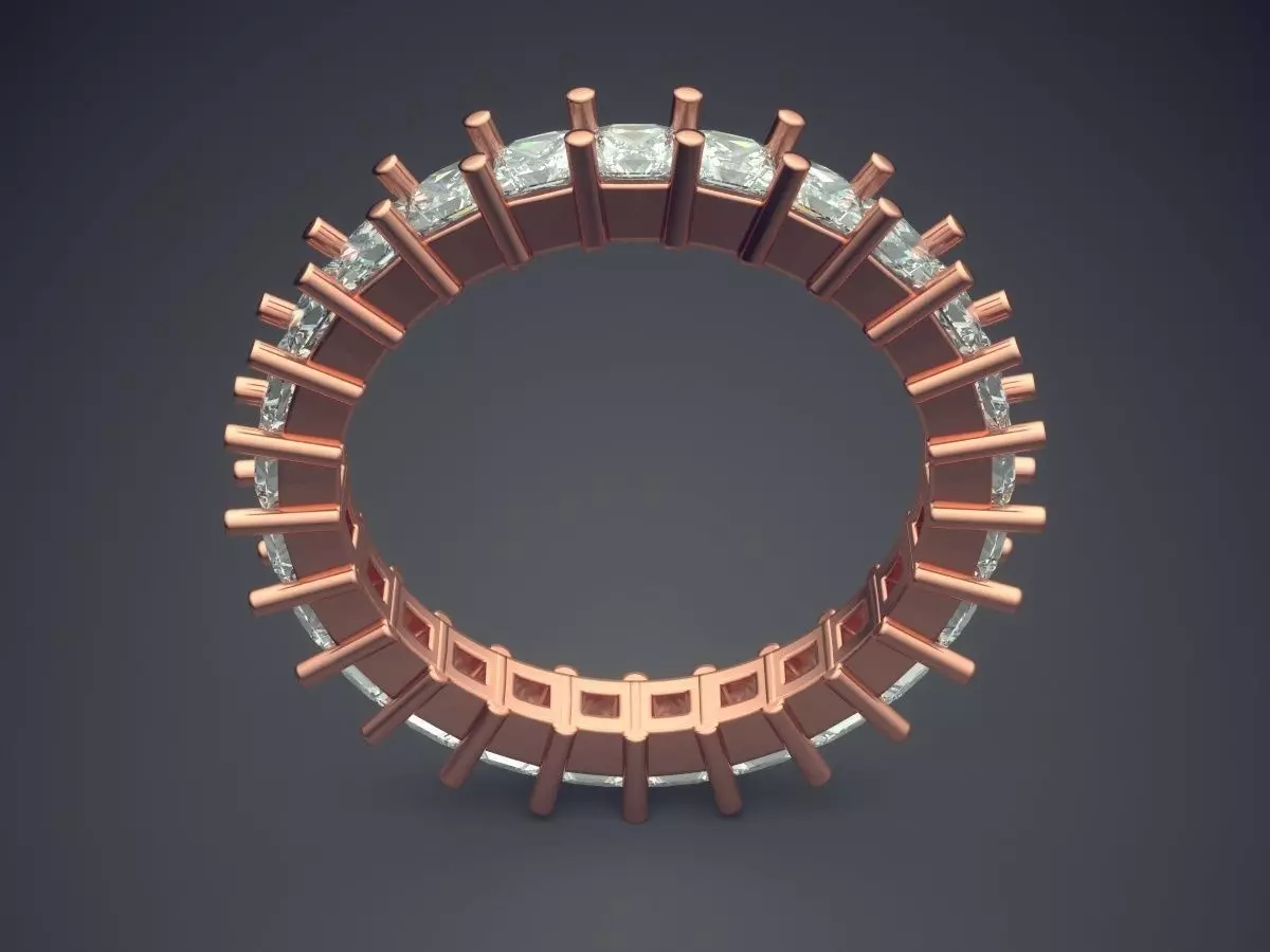 Ring With Diamonds CAD-6511 3D print model_2