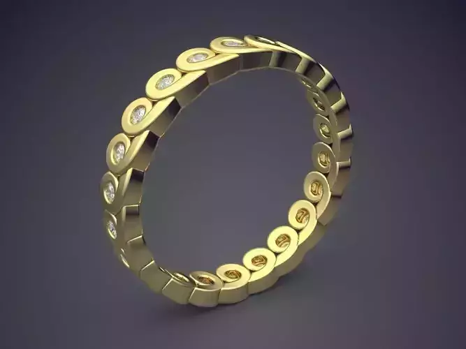 Ring With Diamonds CAD-6501 3D print model