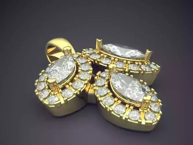 Pendant With Diamonds CAD-6500 3D print model