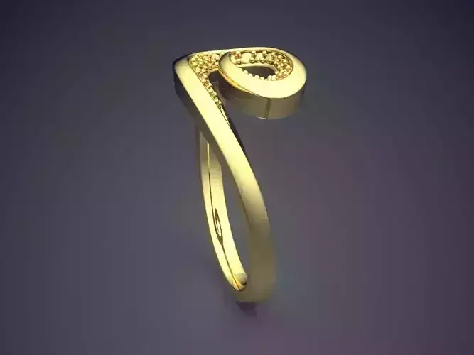 Swirl-shaped Ring CAD-6498