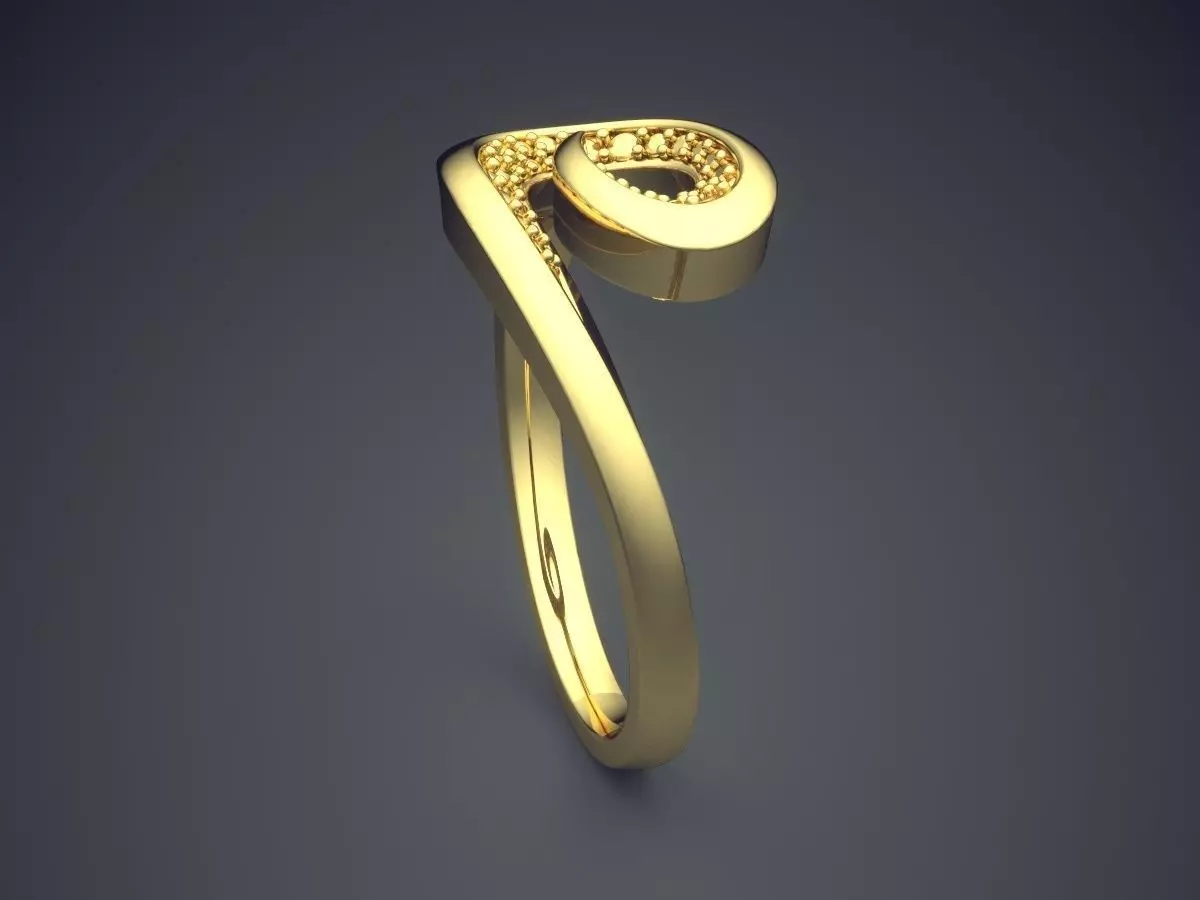 Swirl-shaped Ring CAD-6498 3D print model_3