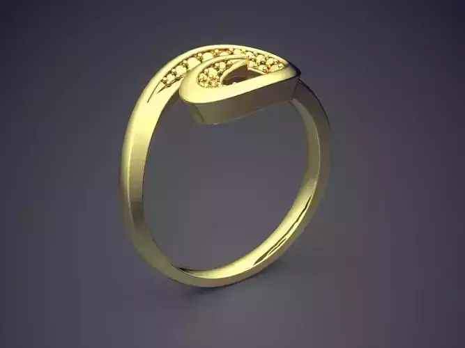 Swirl-shaped Ring CAD-6498 3D print model