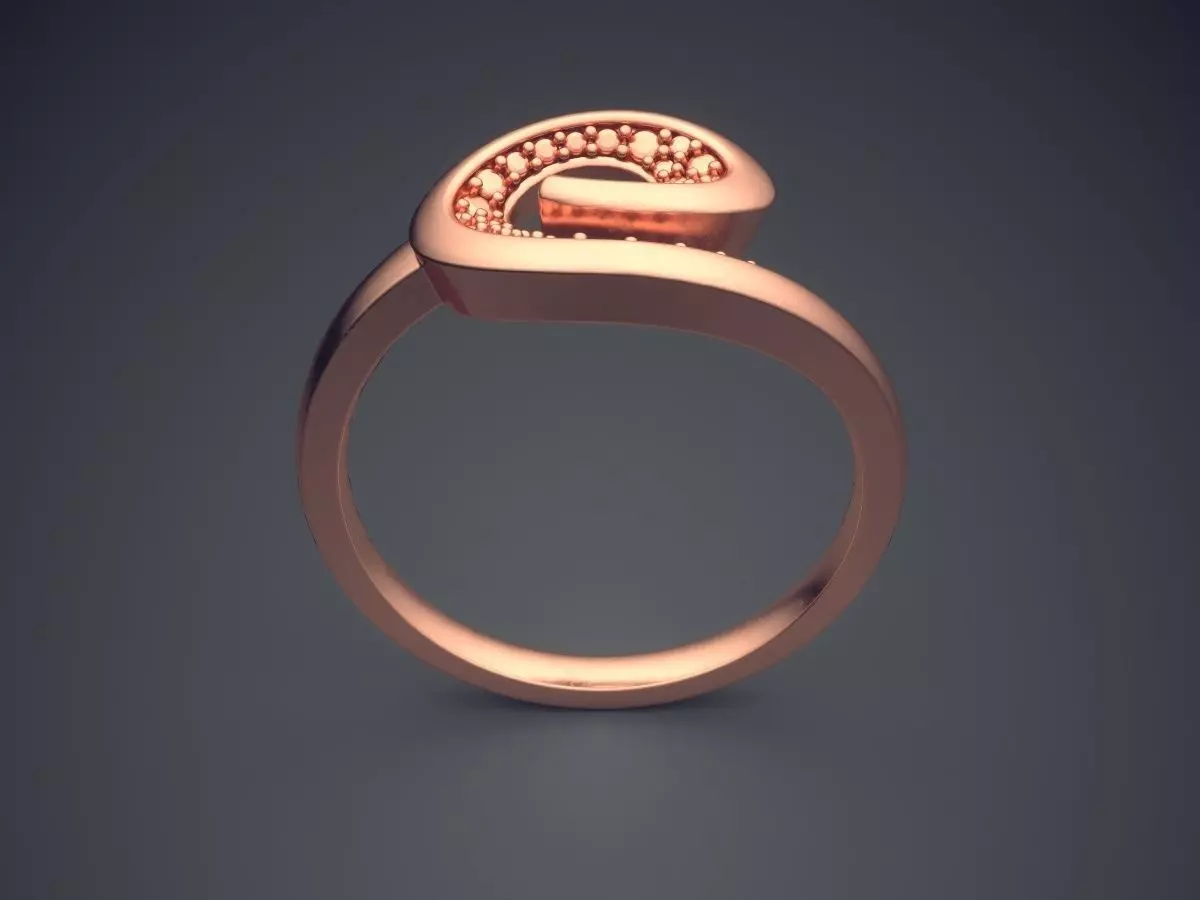 Swirl-shaped Ring CAD-6498 3D print model_2