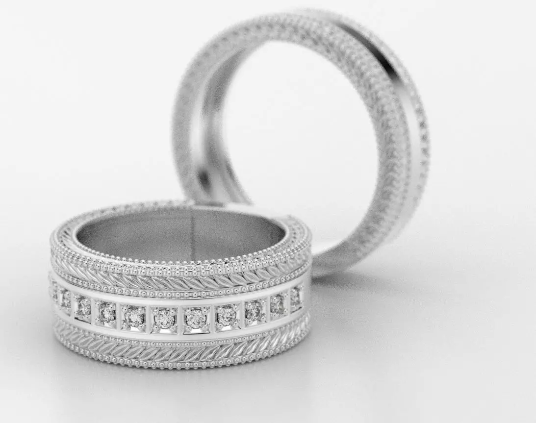 Stylish and rich engagement rings in diamond 401 3D print model