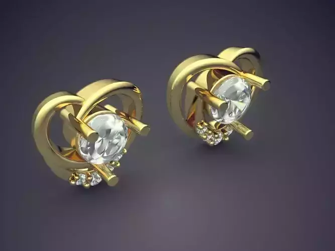 Earrings With Diamonds CAD-6497