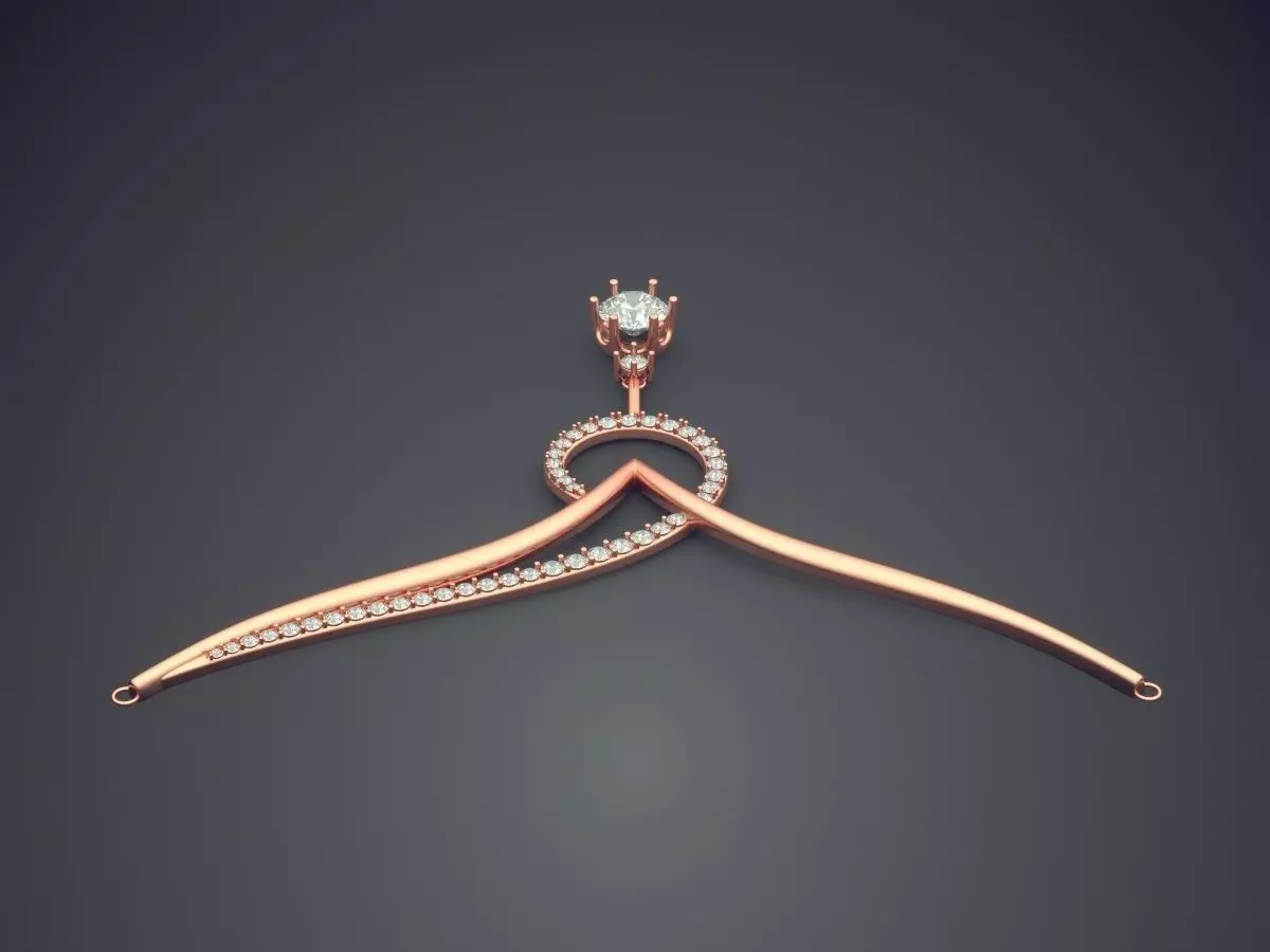 Pendant With Diamonds CAD-6490 3D print model_2