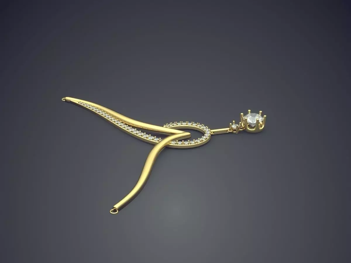 Pendant With Diamonds CAD-6490 3D print model_3