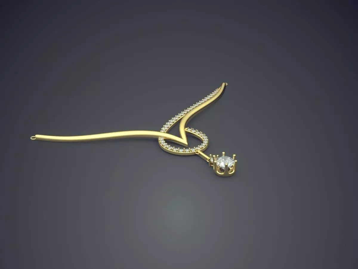 Pendant With Diamonds CAD-6490 3D print model_0