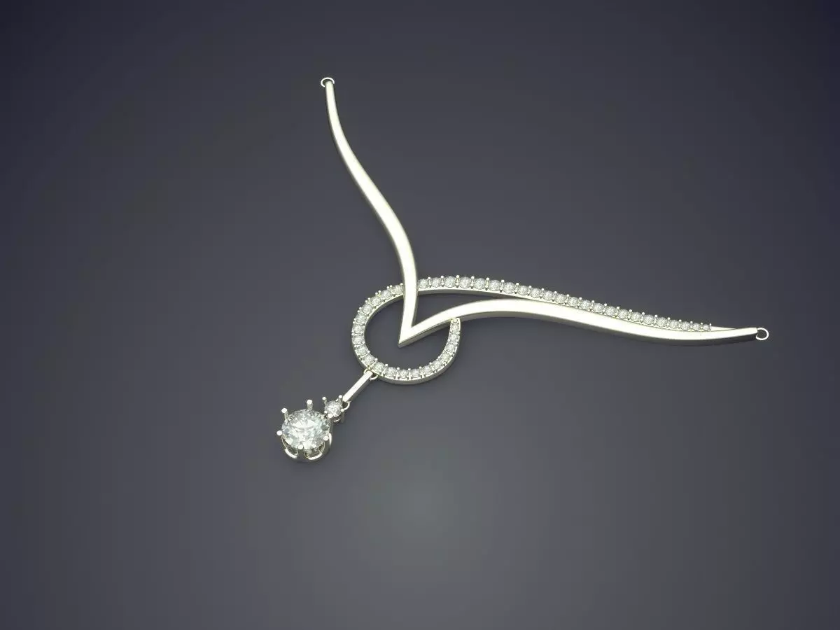 Pendant With Diamonds CAD-6490 3D print model_1