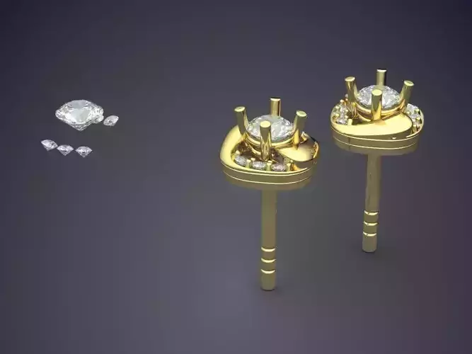 Earrings With Diamond CAD-6487