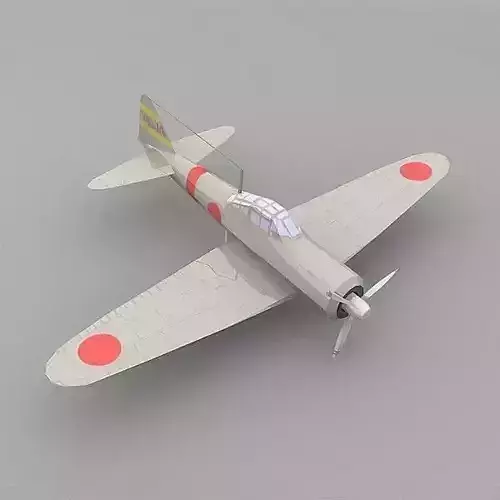Zero plane Low-poly 3D model