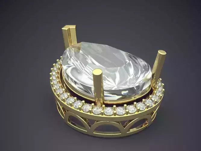 Drop Shape Pendant With Diamond CAD-6483