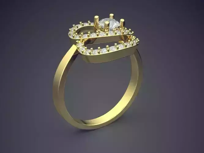 Ring With Diamonds CAD-6482 3D print model