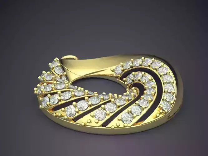 Pendant With Diamonds CAD-6477 3D print model