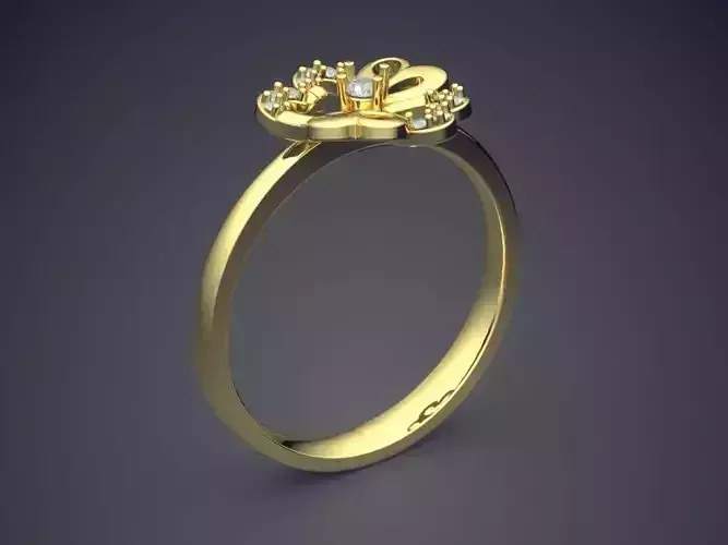 Flower-shaped Ring CAD-6475 3D print model