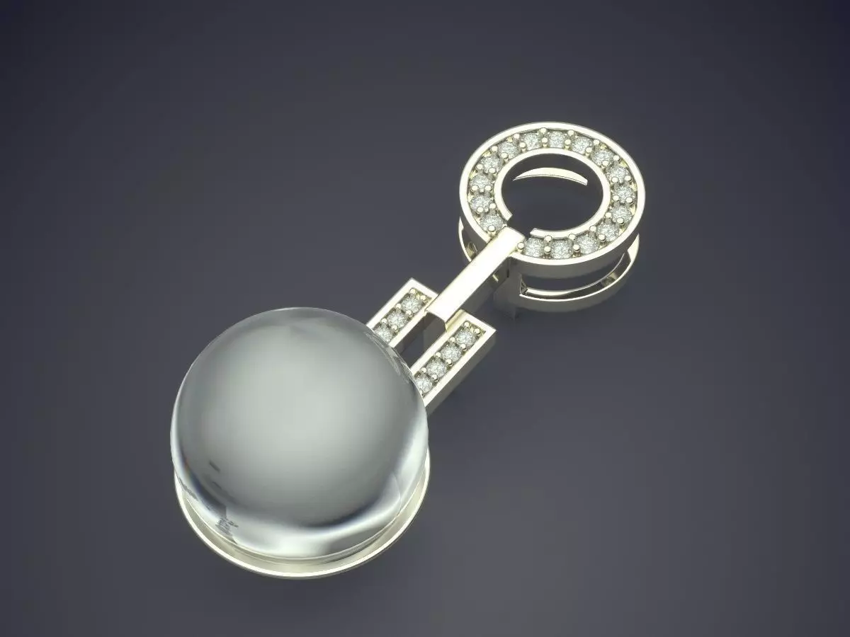 Pendant With Pearl CAD-6472 3D print model_1